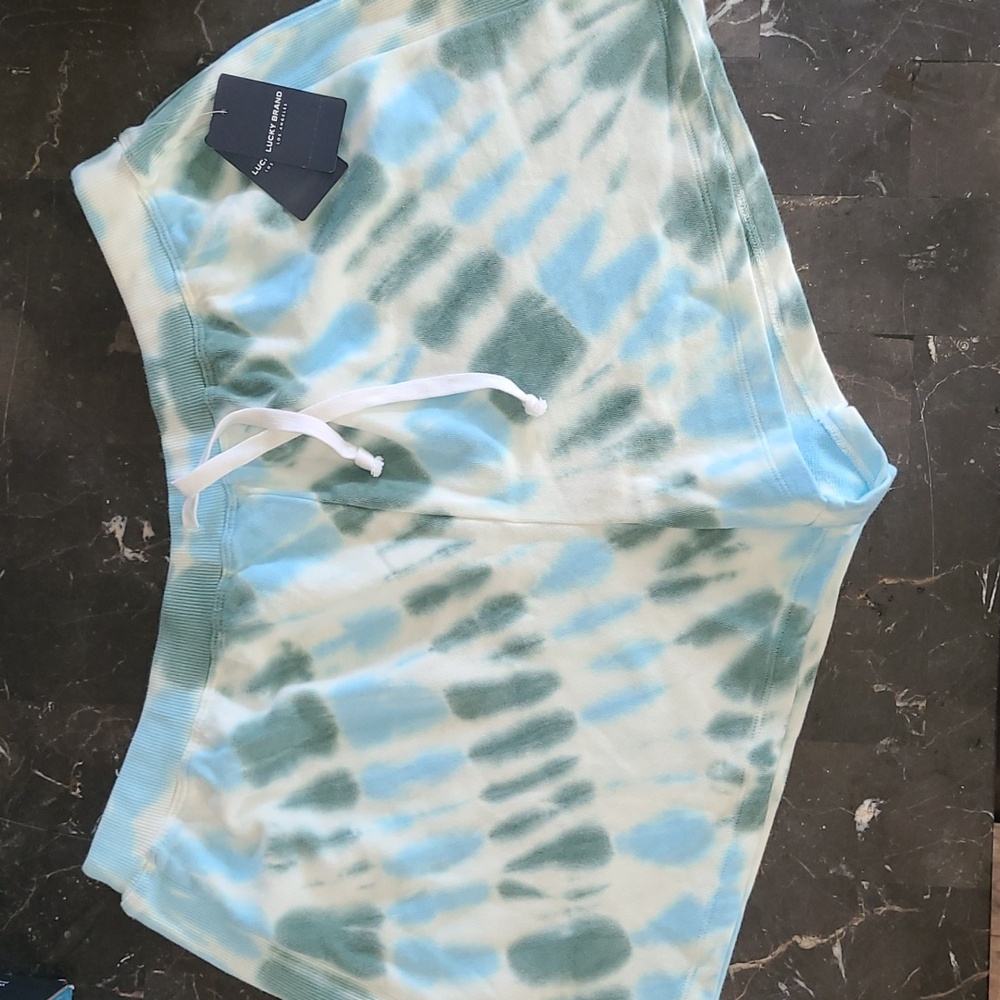 Lucky Brand Blue and Green Tie-Dye Women Shorts